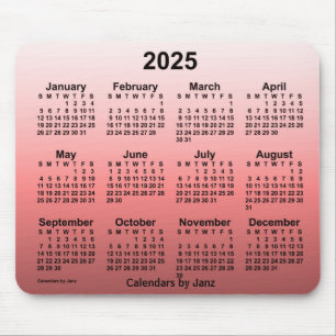2025 års färgad kalender av Janz Mouse Pad Musmatta
