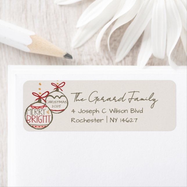 2025 års fotopatal, julkort Julafton Returadress Etikett (Insitu)