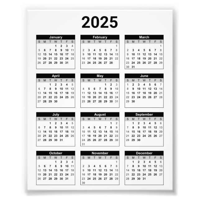 2025 års glanskalender för utvidgningen fototryck (Framsidan)