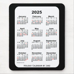 2025 års Helgdag - svart kalender från Janz Musmatta