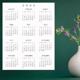 2025 års hemmakontoret Årlig väggkalender Poster