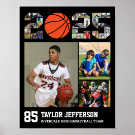 2025 års högre fotokollage i basketlaget poster