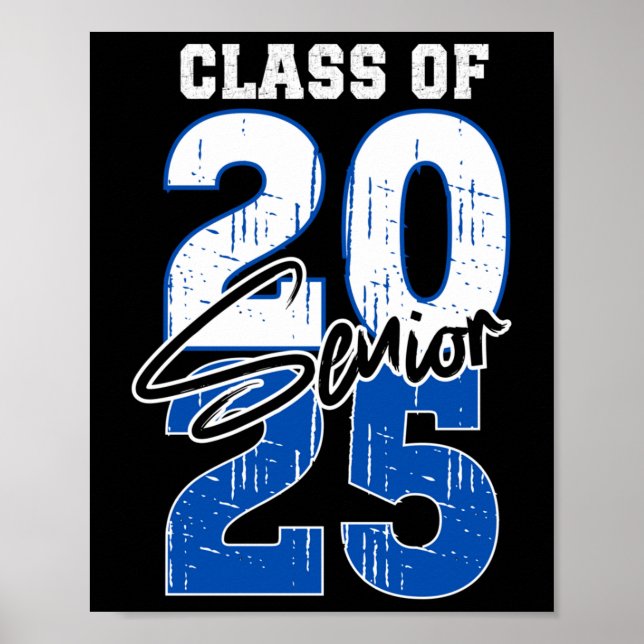 2025 års högsta Studenten 2025 års blå Långärmad Poster (Framsidan)