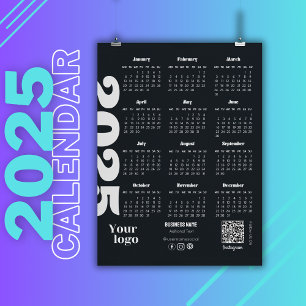 2025 års kalender Black and White Corporate