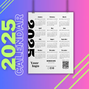 2025 års kalender Black and White Corporate