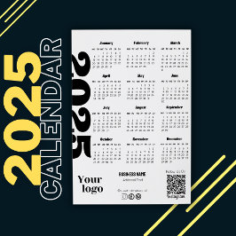 2025 års kalender Black and White Corporate Inbjudningar
