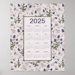 2025 års kalender för fjärilar poster