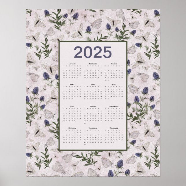 2025 års kalender för fjärilar poster (Framsidan)