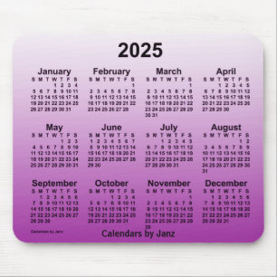 2025 års kalender för Lila av Janz Mouse Pad Musmatta