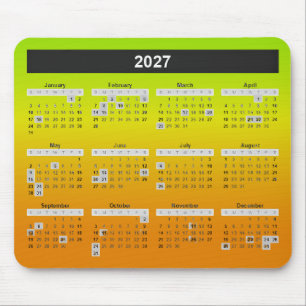 2025 års kalender för neonkalk och Orange Musmatta