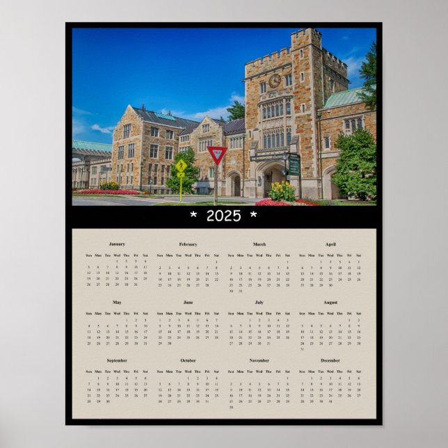2025 års kalender för Vassar College Main Entrance Poster (Framsidan)