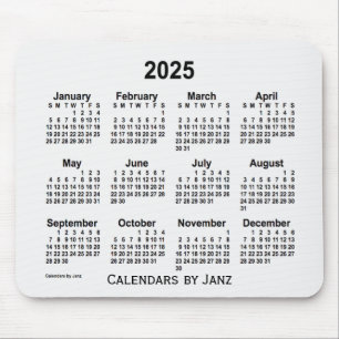 2025 års kalender för vit rök av Janz Mouse Pad Musmatta