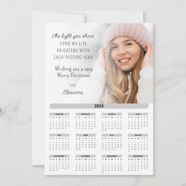 2025 års kalender Foto Motiverande julkort (Framsida)
