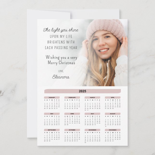 2025 års kalender Foto Motiverande julkort (Framsida)