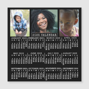 2025 års kalender svart   3 Fotokollage