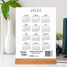 2025-års kalender, vit typbild