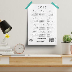2025-års kalender, vit typbild