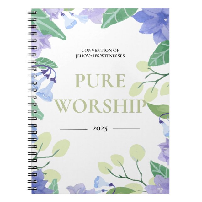 2025 års konvention om ren gudsblå blommigt anteckningsbok (Framsidan)