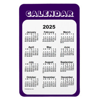 2025 års Lila-kalender från Janz 4 x 6 Magnet