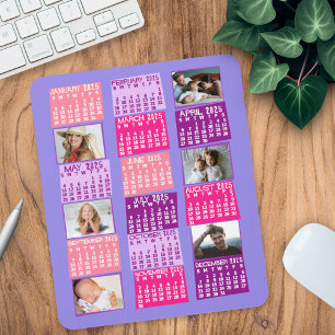2025 års månadskalender Foto Collage Cute Mod Musmatta