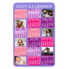 2025 Års Månatlig Kalender Söt Mod Foto Collage Magnet