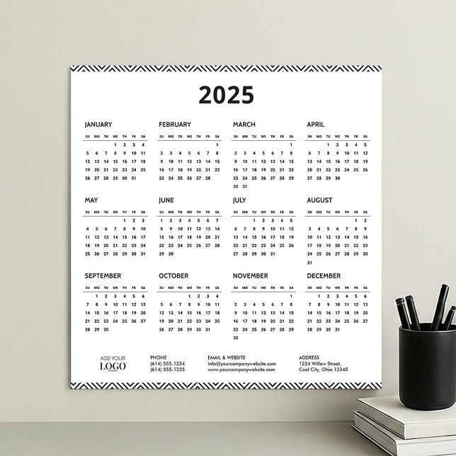 2025 års Mini Calendar Business Logotyp Modern Poster (Skapare uppladdad)