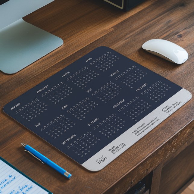 2025 års minimalistisk kalender för Logotypen för  Musmatta (Skapare uppladdad)