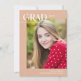 2025 års minimalistiska Studentfest för Grad Peach Inbjudningar