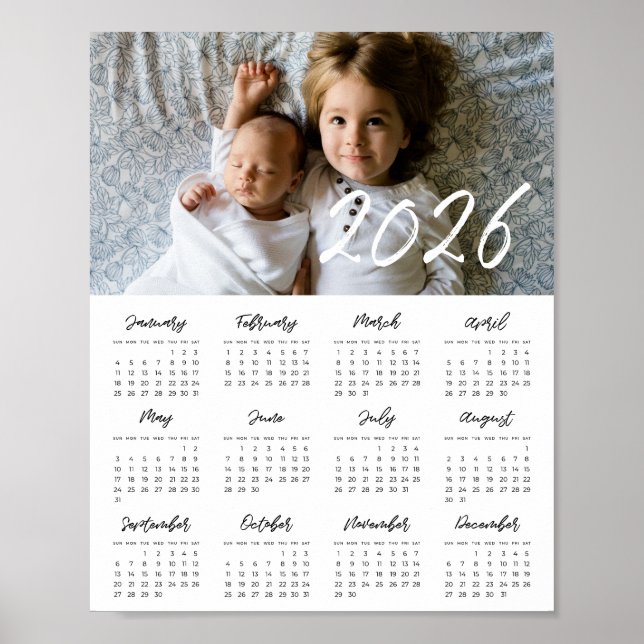 2025 års moderna fotokalender för familjen poster (Framsidan)