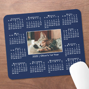 2025 års moderna kalender Ditt foto Namn på marinb Musmatta