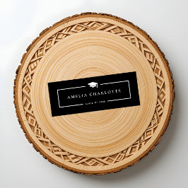 2025 års Namn-kort i Studenten - Modern svart svar