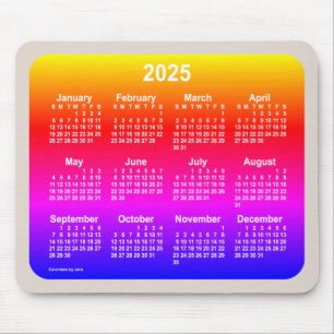 2025 års Neon Rainbow-kalender från Janz Two Tone Musmatta