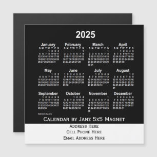 2025 års Neon White Business Calendar av Janz