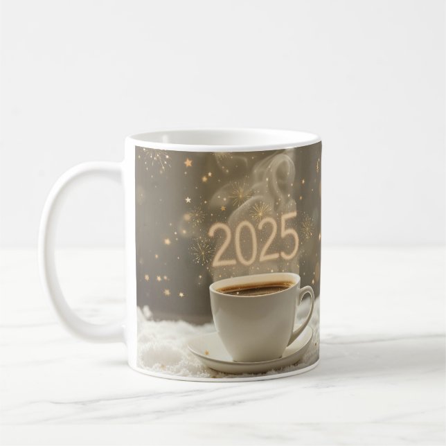 2025 års nya årsdagar för kaffe Mugg i Firande (Vänster)