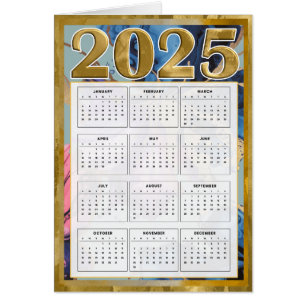 2025 års nyårskort i en snabbkalender hälsningskort