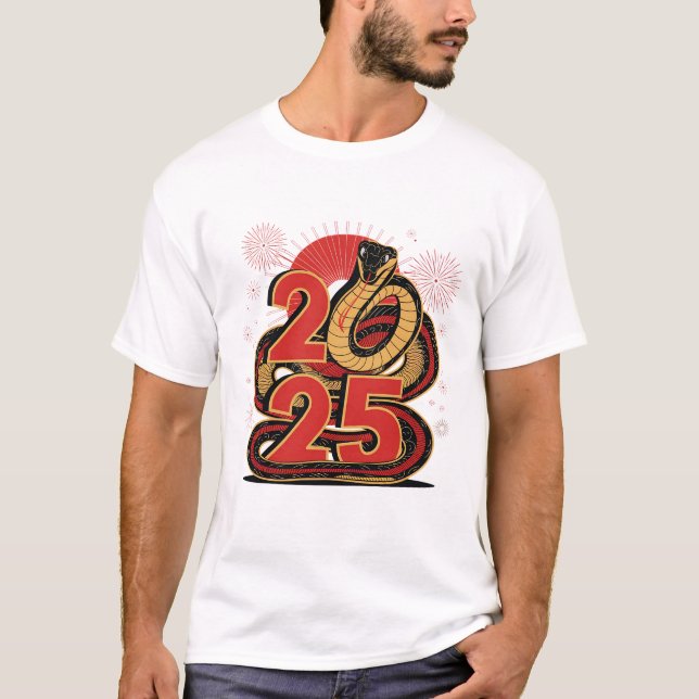 2025 års orm - nytt kinesiskt år t shirt (Framsida)