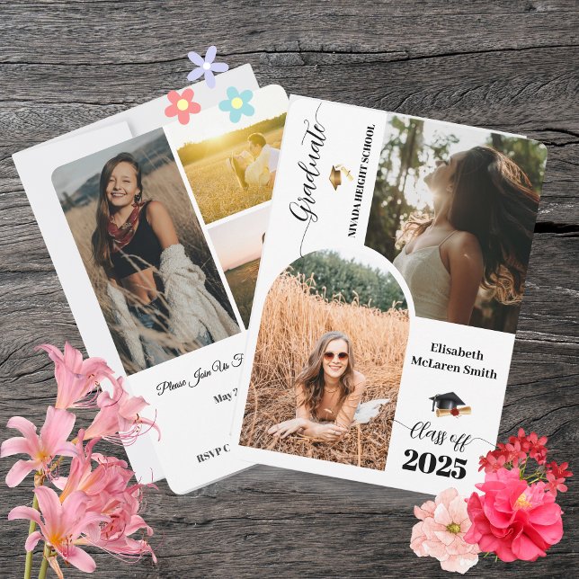 2025 års poängkort - minimalistiskt betal inbjudningar (2025 Senior Announcement Card - Minimalist Graduat)