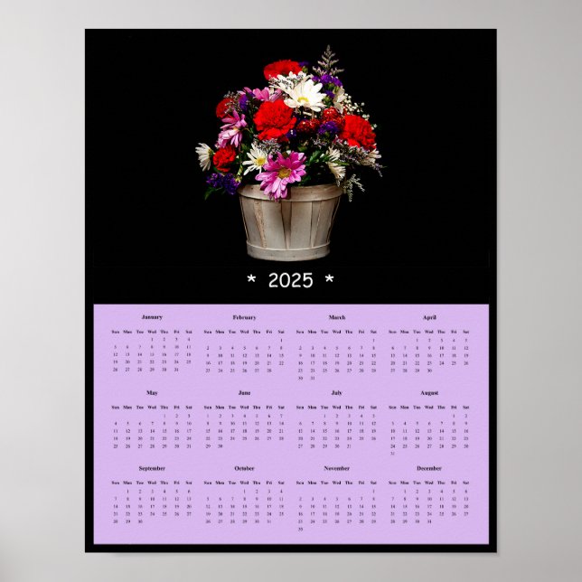 2025 års Poster av Vår blommor väggkalender (Framsidan)