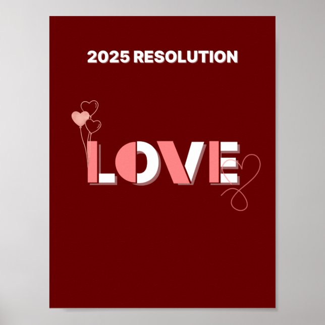 2025 års resolution om Rosa i KÄRLEK, väggkonst (Framsidan)