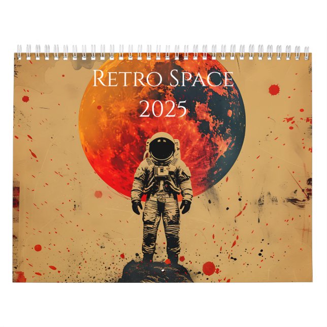 2025 års Retro Space Art-kalender Kalender (Omslag)
