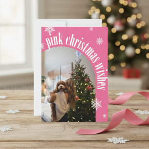 2025 års Rosa julklapp för fotoporten Glitter Julkort