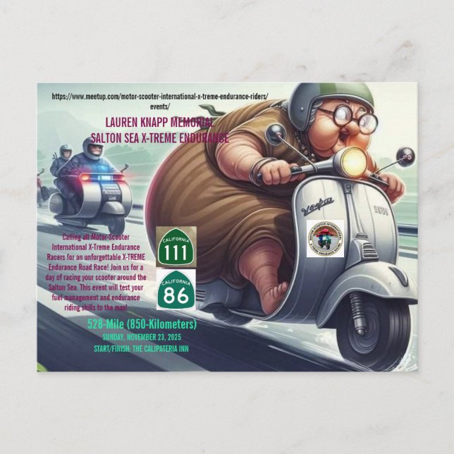 2025 års Salton Sea Event Card Helg Vykort (Framsida)