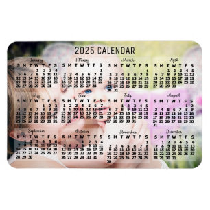2025 års svartmålskalender - svart foto för Anpass Magnet