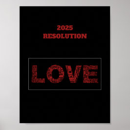2025 års uppgörelse KÄRLEK Modern red design Poste Poster