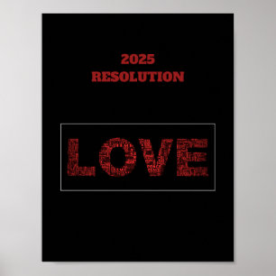 2025 års uppgörelse KÄRLEK Modern red design Poste Poster