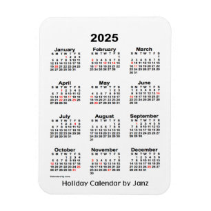 2025 års vita Helgdag från Janz Magnet