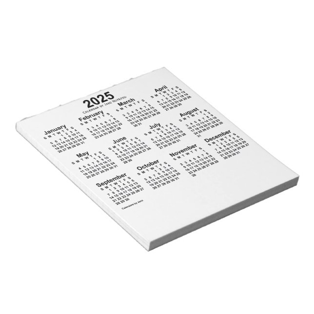 2025 års vitbok från Janz 5,5 x 6 Anteckningsblock (Vinklad)