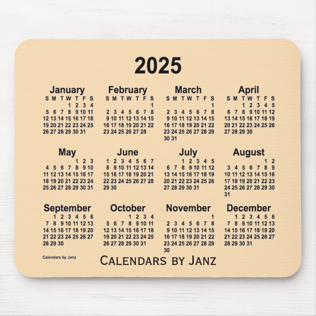 2025 års Wheat Calendar av Janz Mouse Pad Musmatta (Framsidan)
