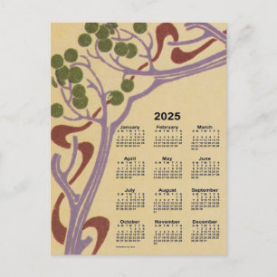 2025 Art nouveau Mini Calendar av Janz Helg Vykort