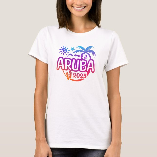 2025 Aruba Vacation eller Resa Design T Shirt (Framsida)